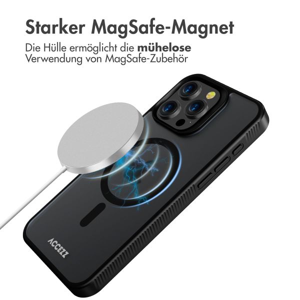 Accezz Rugged Frosted Back Cover mit MagSafe Apple iPhone 15 Pro Max - Schwarz