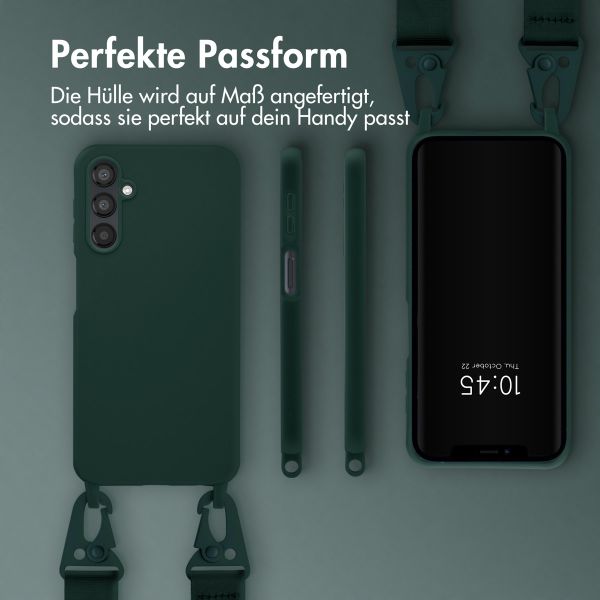 Selencia SilikonHülle mit abnehmbarem Band Samsung Galaxy A25 (5G) - Dunkelgrün
