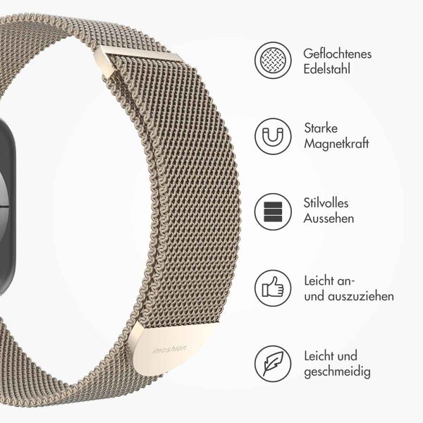 imoshion Magnetisches Milanaise Armband für das  Apple Watch Series 1 - 11 / SE / Ultra (44/45/46/49 mm) - Größe M - Champagne Gold