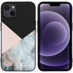 imoshion Design Hülle für das iPhone 13 - Marble - Rosa / Schwarz