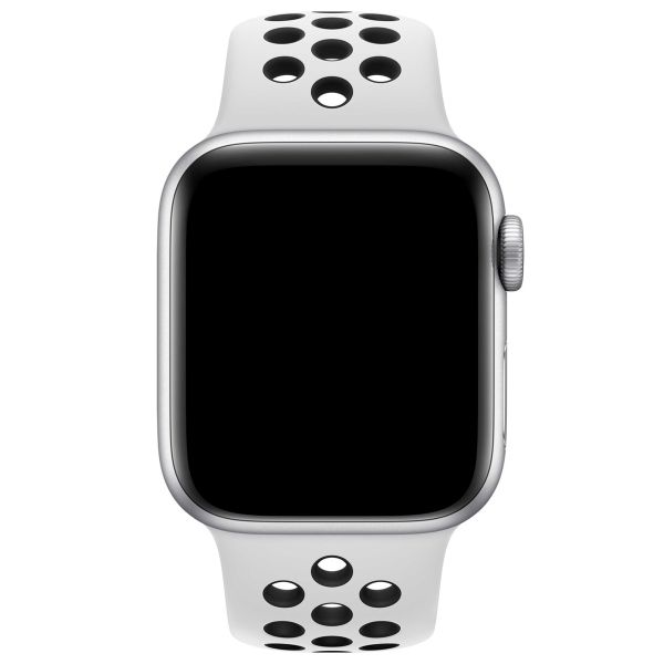 Apple Nike Sport Band Apple Watch Series 1-9 / SE - 38/40/41 mm / Series 10 - 42 mm - Pure Platinum / Black