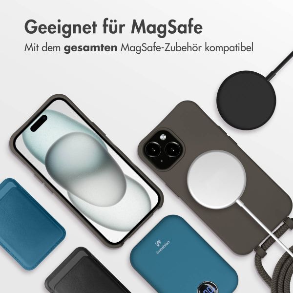 imoshion Color Backcover mit abtrennbarem Band MagSafe für das Apple iPhone 15 - Black Coffee