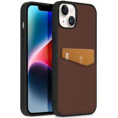 Accezz Premium Leather Card Slot Back Cover für das iPhone 14 Plus - Braun