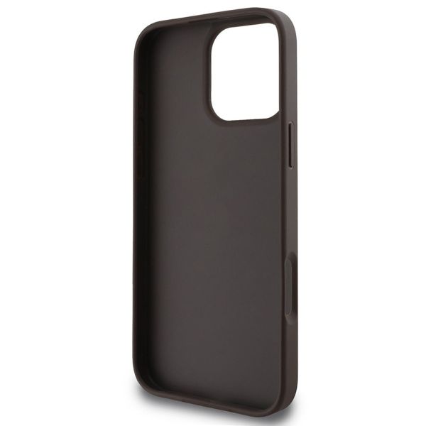 Guess Bottom Stripe 4G Back Cover für das iPhone 16 Pro - Braun