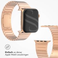 Selencia Edelstahl Gliederarmband für das  Apple Watch Series 1 t/m 9 / SE (38/40/41 mm) | Series 10 / 11 (42 mm) - Rosé gold