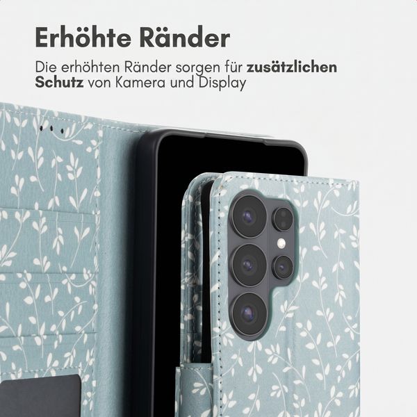 imoshion Design Klapphülle Samsung Galaxy S26 Ultra - Smoke Green Flowers