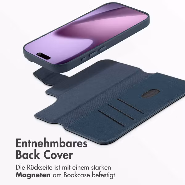 Accezz 2-in-1 Klapphülle aus Leder mit MagSafe Apple iPhone 17 - Nightfall Blue