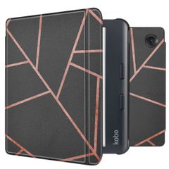 imoshion Design Slim Hard Case Sleepcover mit Stand Kobo Libra Colour - Black Graphic
