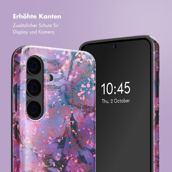 Selencia Vivid Back Cover Samsung Galaxy S24 - Fresh Paint Flower Orange