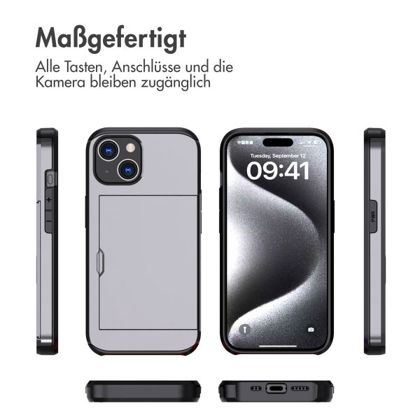 imoshion Backcover mit Kartenfach für das iPhone 15 - Grau