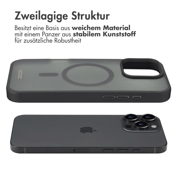 Accezz Rugged Frosted Back Cover mit MagSafe Apple iPhone 16 Pro Max - Schwarz