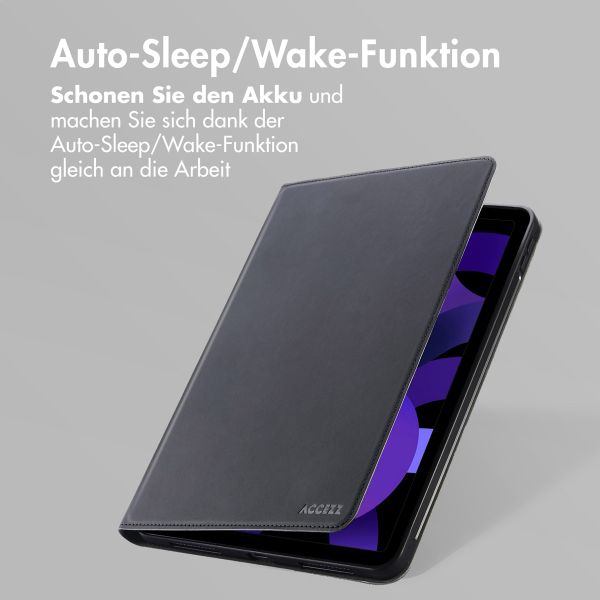 Accezz Classic Klapphülle Apple iPad 11 (2025) 11 Zoll A16 / iPad 10 (2022) 10.9 Zoll - Schwarz