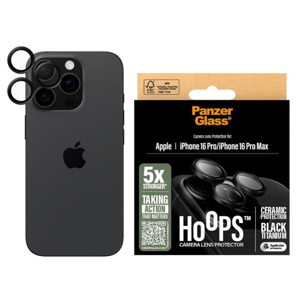 PanzerGlass Kameraprotektor Ceramic Hoops für das Apple iPhone 16 Pro / 16 Pro Max