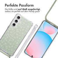 imoshion Design Hülle mit Band Samsung Galaxy S24 FE - Smoke Green Flowers