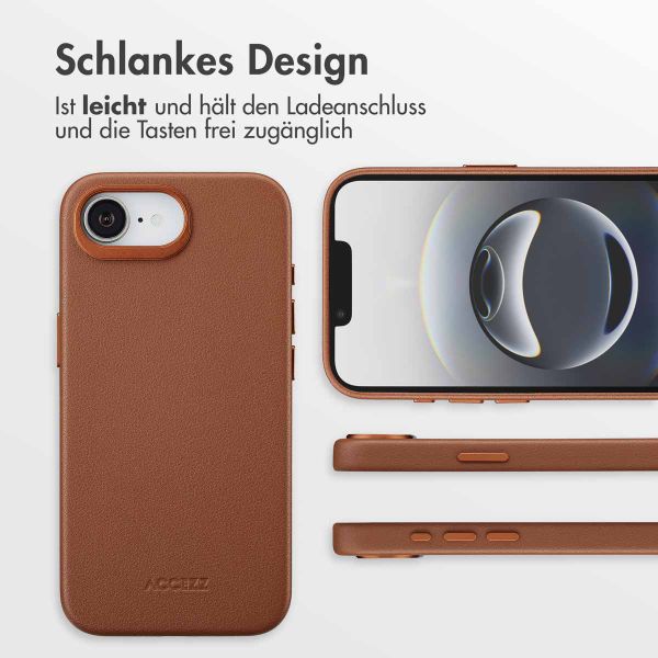 Accezz MagSafe Leather Backcover Apple iPhone 16e - Sienna Brown
