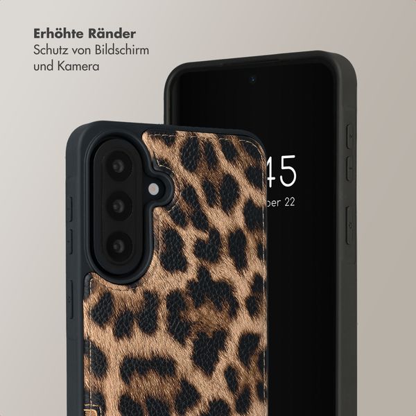 Selencia Nova HandyHülle mit Kordel und Kartenhalter Samsung Galaxy A57 (5G) - Leopard