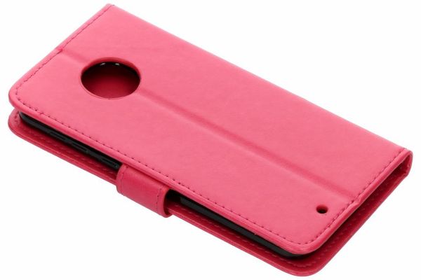 Kleeblumen Klapphülle Fuchsia für Motorola Moto G6