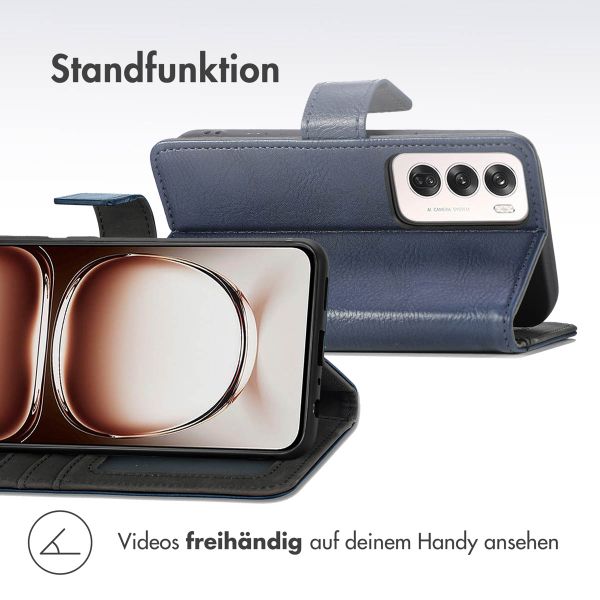 imoshion Luxuriöse Klapphülle Oppo Reno 12 Pro - Dunkelblau
