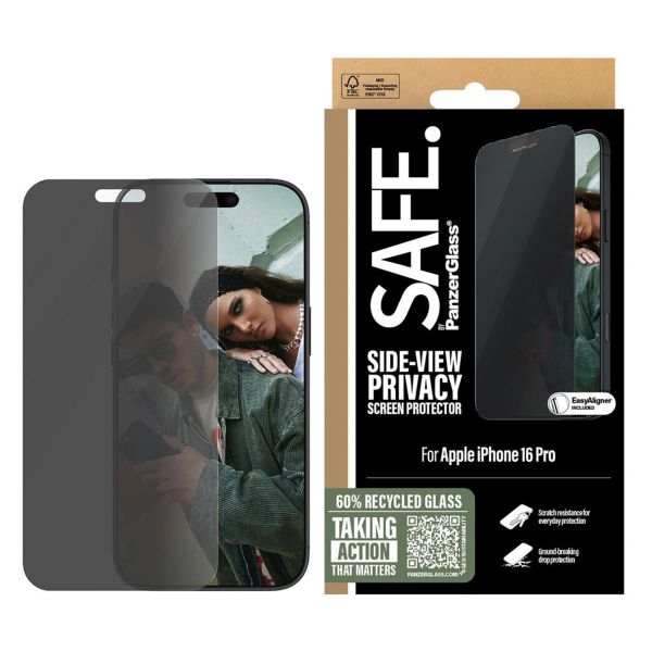 SAFE by PanzerGlass Ultra Wide Fit Screen Protector mit Sichtschutz inkl. Applikator für das iPhone 16 Pro