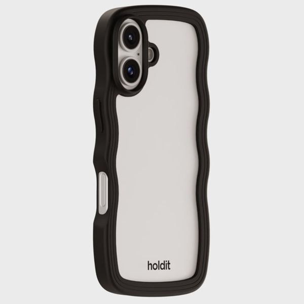 Holdit Wavy Case für das Apple iPhone 16 - Black / Transparent