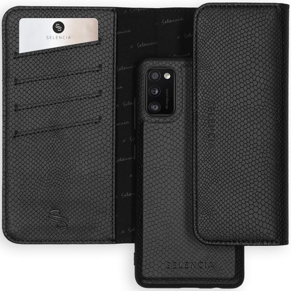 Selencia Clutch Klapphülle in Schlangenoptik mit herausnehmbarem Case Galaxy A41