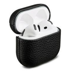 Accezz Echtes Leder Case Apple AirPods 4 - Schwartz