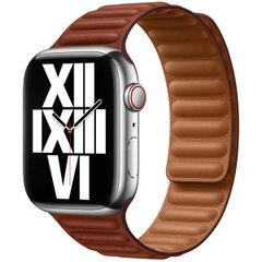 Apple Leather Link Armband für das  Apple Watch Series 1 t/m 11 / SE / Ultra (44/45/46/49 mm) - Größe S/M - Umber