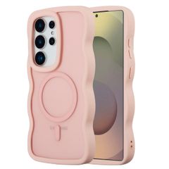 Selencia Wavy Backcover mit MagSafe Samsung Galaxy S25 Ultra - Soft Pink