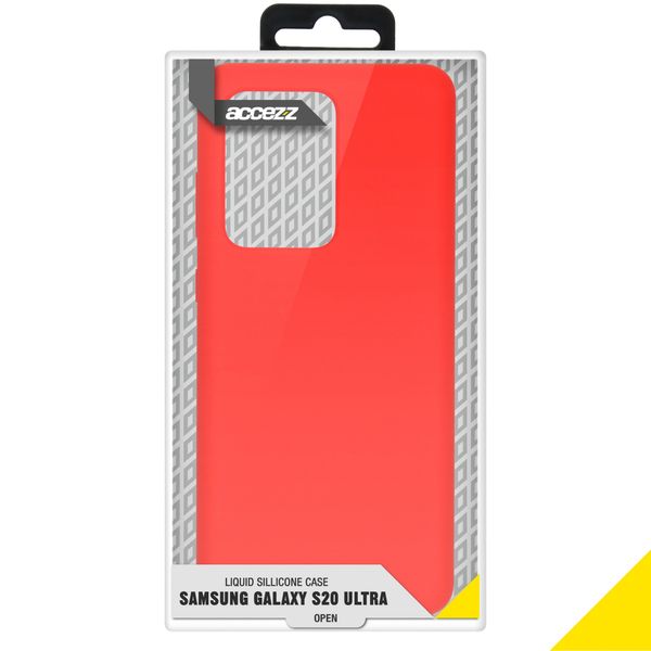Accezz Liquid Silikoncase Samsung Galaxy S20 Ultra - Rot