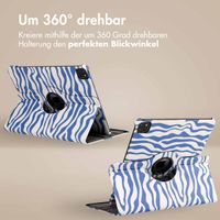 imoshion 360° drehbare Design Klapphülle für das iPad Pro 12.9 (2018 / 2020 / 2021 / 2022) - White Blue Stripes