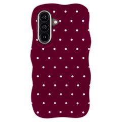 Selencia Vivid Wavy Backcover mit MagSafe Samsung Galaxy A57 (5G) - Happy Dots Burgundy
