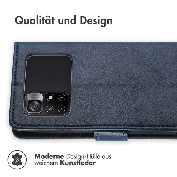 imoshion Luxuriöse Klapphülle Xiaomi Poco M4 Pro 5G - Dunkelblau