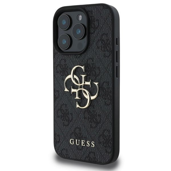 Guess 4G Metal Logo Back Cover Apple iPhone 16 Pro - Schwarz