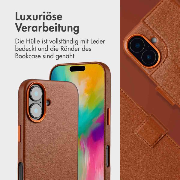 Accezz 2-in-1 Klapphülle aus Leder mit MagSafe Apple iPhone 16 - Sienna Brown