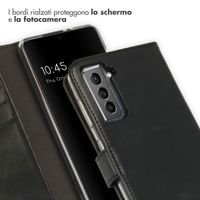 Echtleder Klapphülle Samsung Galaxy S21 - Schwarz
