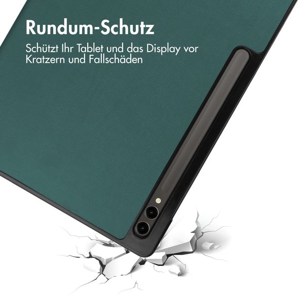 imoshion Trifold Klapphülle für das Samsung Galaxy Tab S10 Ultra / Tab S9 Ultra 14.6 Zoll - Dunkelgrün