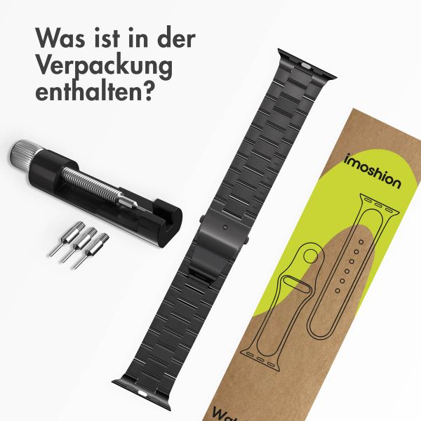 imoshion Edelstahlarmband für das Apple Watch Series 1 bis 11 / SE / Ultra (44/45/46/49 mm) - Schwarz