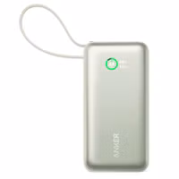 Anker Nano | Powerbank 10.000 mAh - 30 Watt - Integriertes USB-C-Kabel - Grün