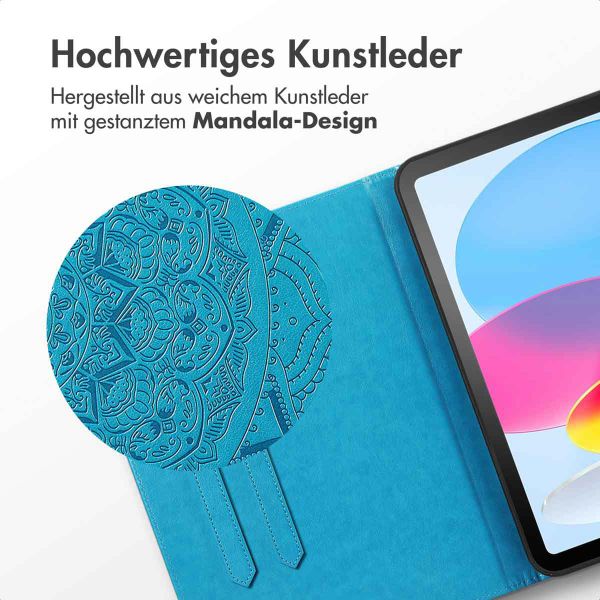 imoshion Mandala Klapphülle Apple iPad 11 (2025) 11 Zoll A16 / iPad 10 (2022) 10.9 Zoll - Türkis