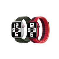Apple 2 Pack Sport Loop Armband für Apple Watch | 44/45/46/49 mm - Product(RED) / Cypress