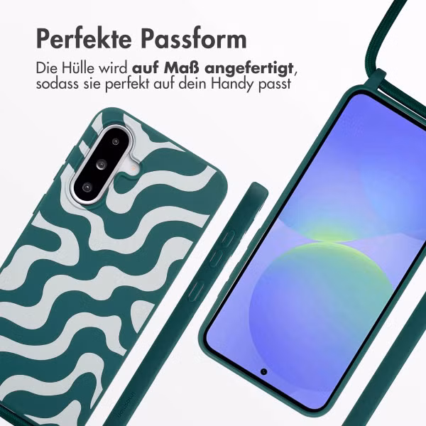 imoshion SilikonHülle design mit Band Samsung Galaxy A36 / A56 - Petrol Green Groovy