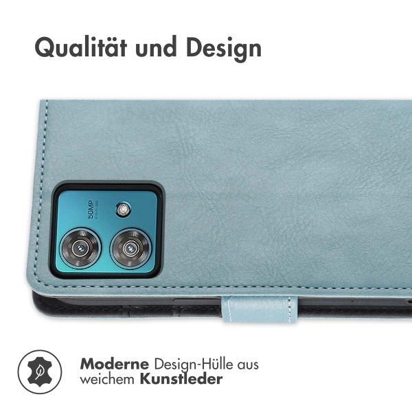 imoshion Luxuriöse Klapphülle Motorola Moto G84 - Hellblau