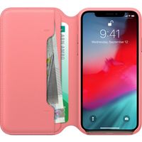 Apple Leather Folio Klapphülle Peony Pink für das Apple iPhone Xs / X