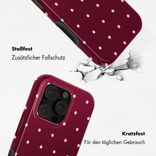 Selencia Vivid Back Cover Apple iPhone 16 Pro Max - Happy Dots Burgundy