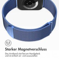 imoshion Magnetisches Milanaise Armband für das  Apple Watch Series 1 - 9 / SE (38/40/41 mm) | Series 10 / 11 (42 mm) - Größe M - Blau