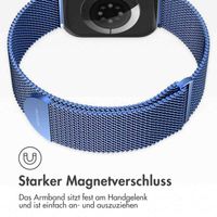 imoshion Mailändische Magnetarmband für die Apple Watch Series 1 bis 9 / SE (38/40/41 mm) | Series 10 (42 mm) - Größe M - Blau