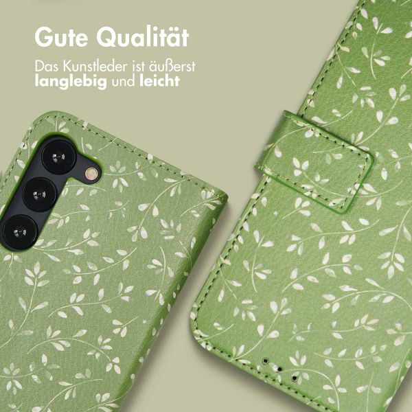 imoshion ﻿Design Klapphülle für das Samsung Galaxy S23 - Green Flowers