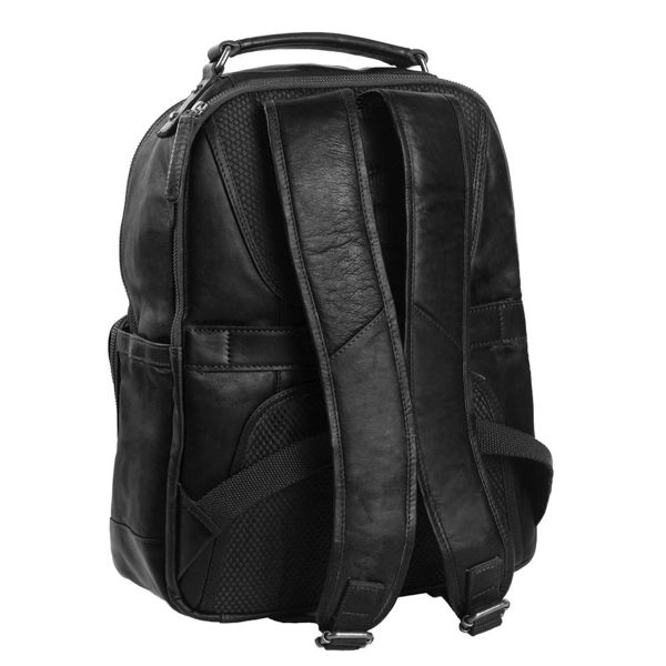 The Chesterfield Brand Austin Laptop Rucksack 14 Zoll - Echtes Leder - Schwarz