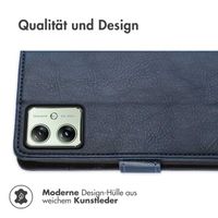 imoshion Luxuriöse Klapphülle Motorola Moto G54 - Dunkelblau