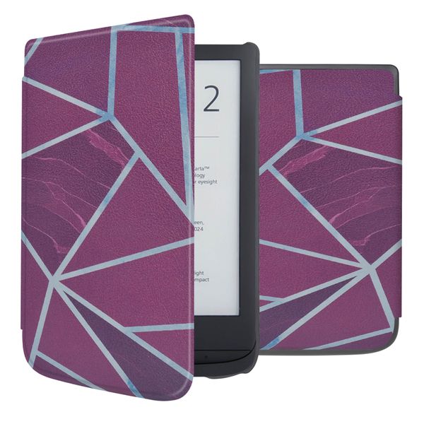 imoshion Design Slim Hard Case Sleepcover für das Pocketbook Touch Lux 5 / HD 3 / Basic Lux 4 / Vivlio Lux 5 - Bordeaux Graphic